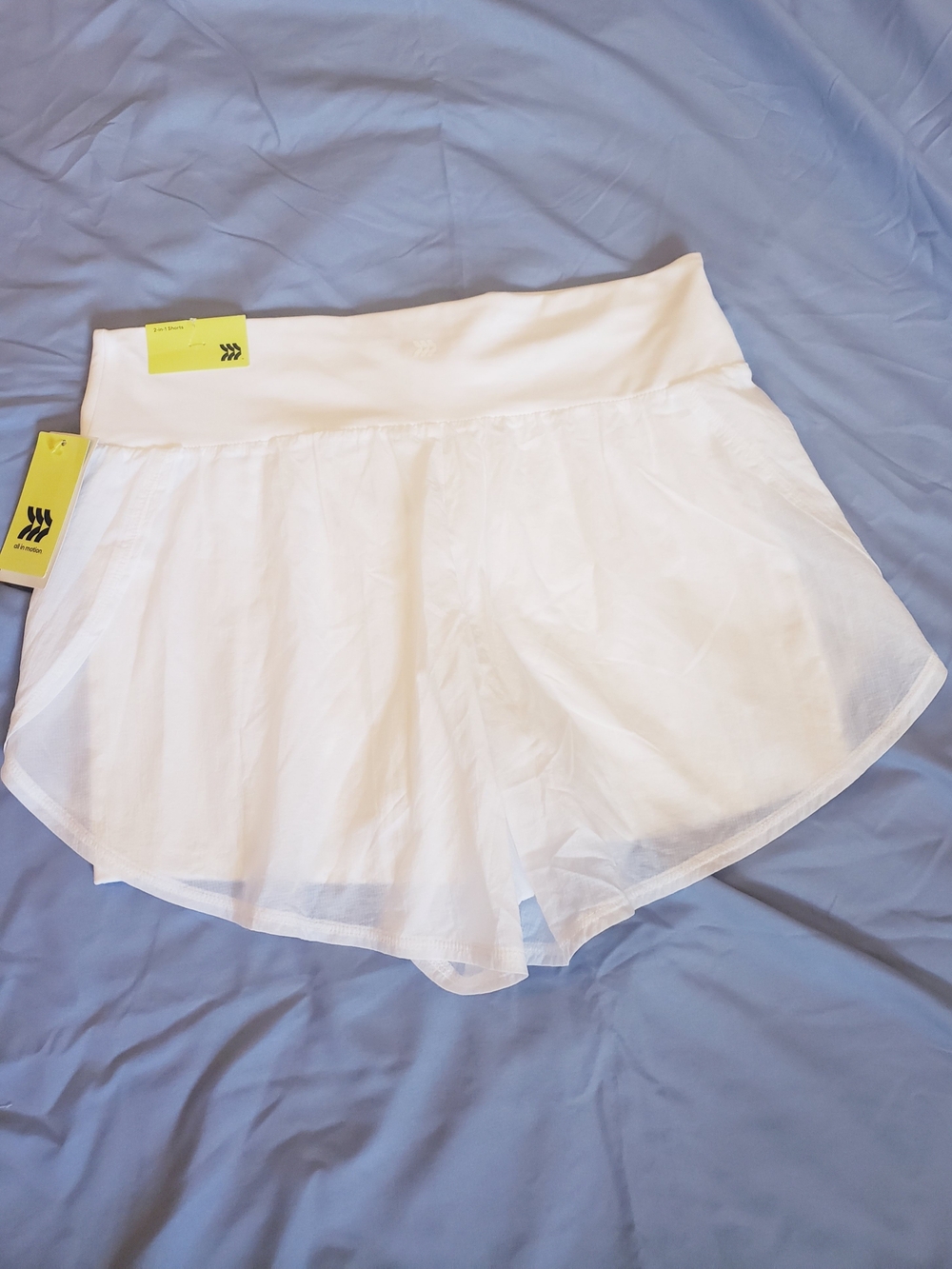 Women’s White All In Motion Athletic Shorts - Picture 2 of 7